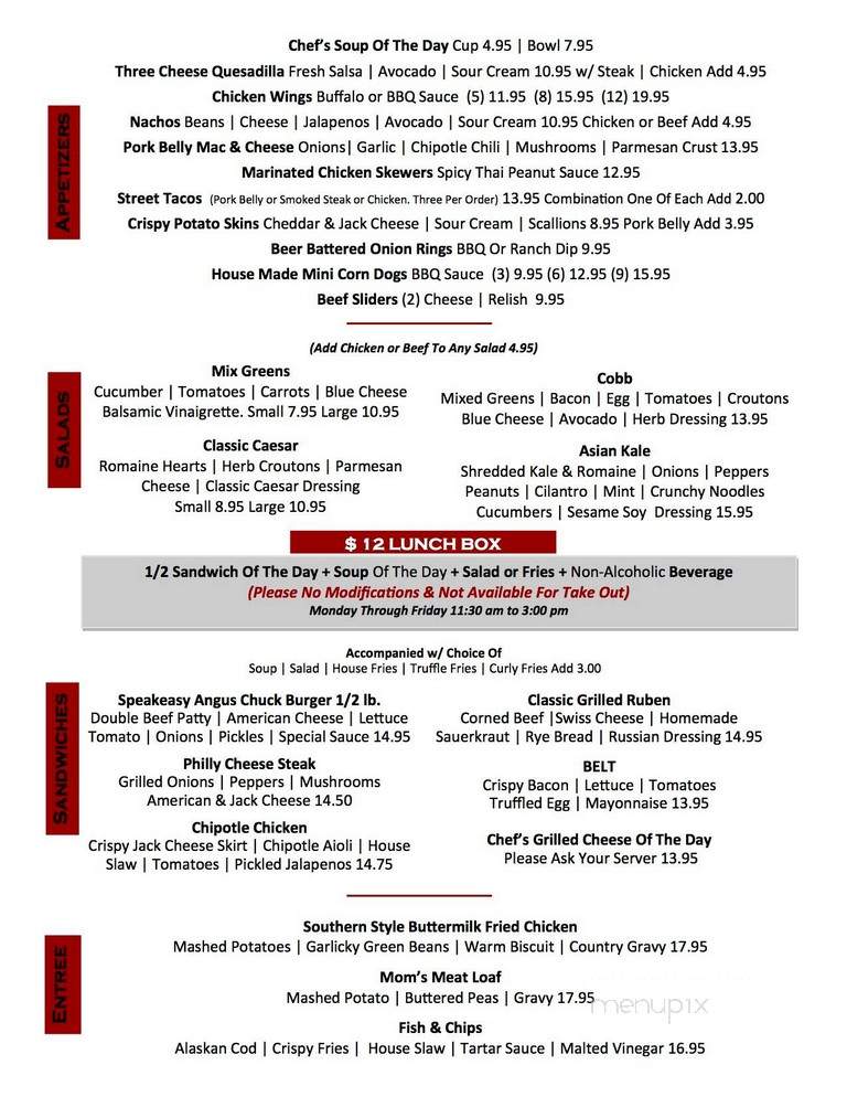 The Speakeasy BBQ - Novato, CA menu_pic