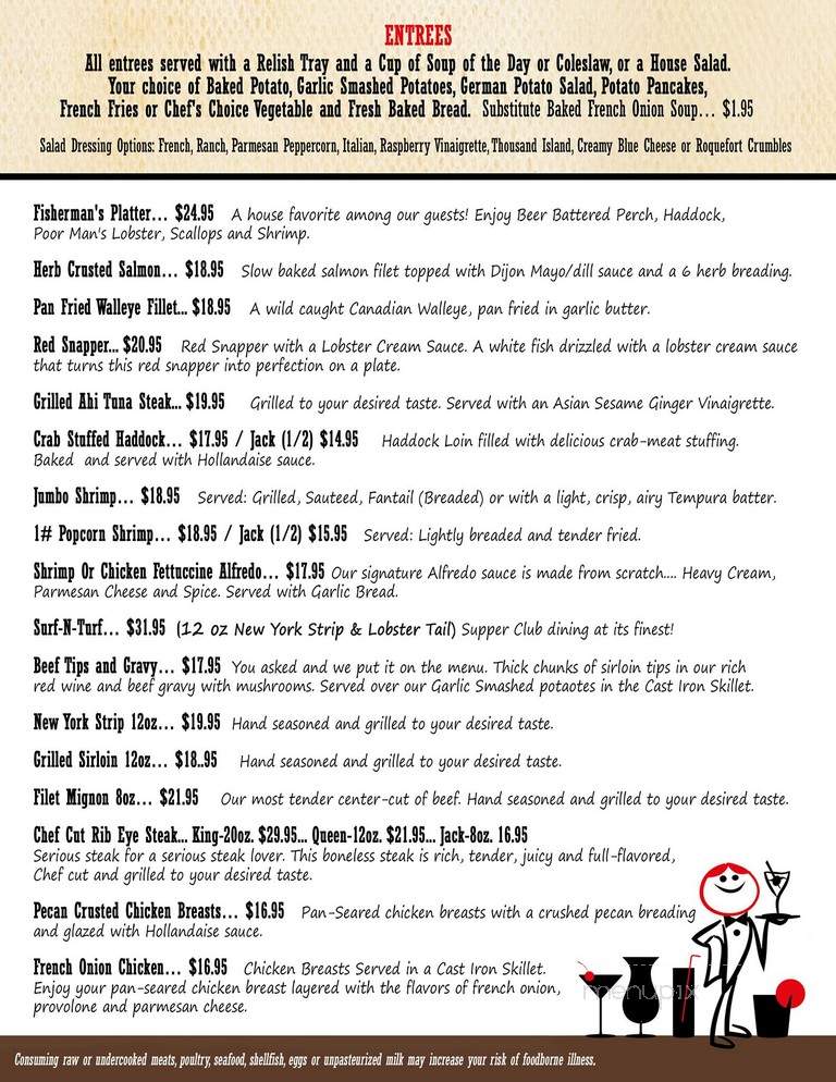 The Wisco An Old Fashioned Supper Club - Mayville, WI menu_pic