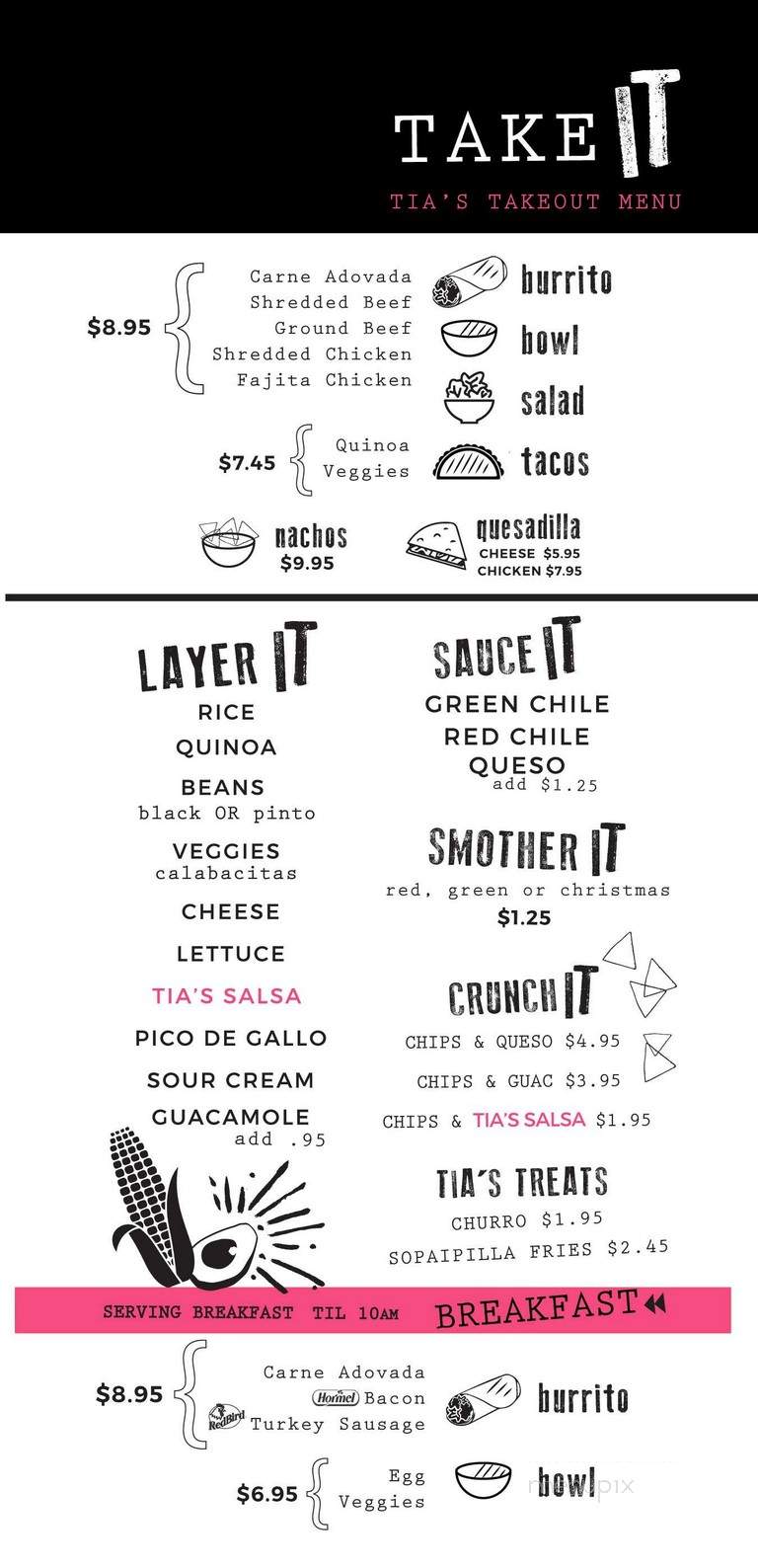 Tia's - Denver, CO menu_pic