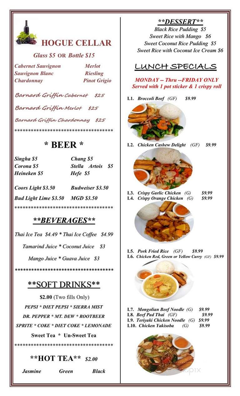 Tip's Thai House - Kennewick, WA menu_pic