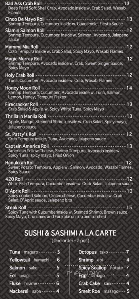 Tokyo Wasabi - West Caldwell, NJ menu_pic