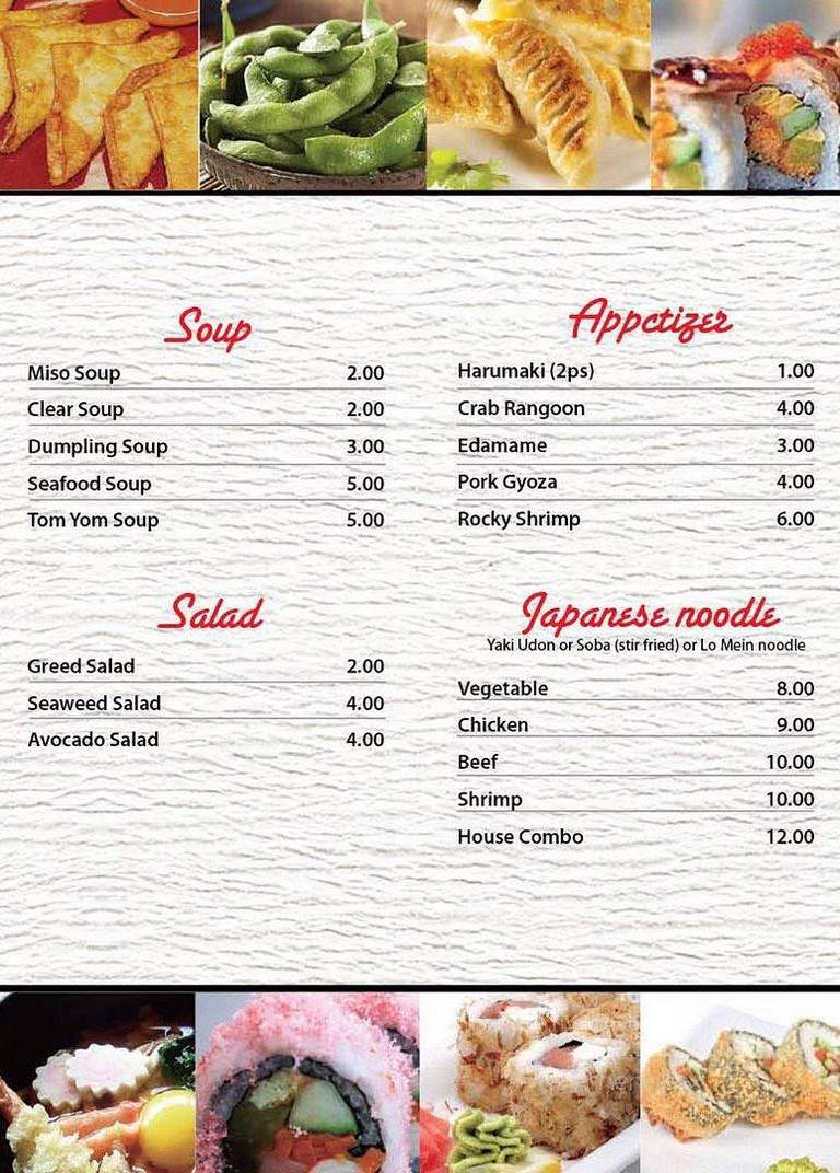 Tomo Japanese Restaurant - Franklin, IN menu_pic