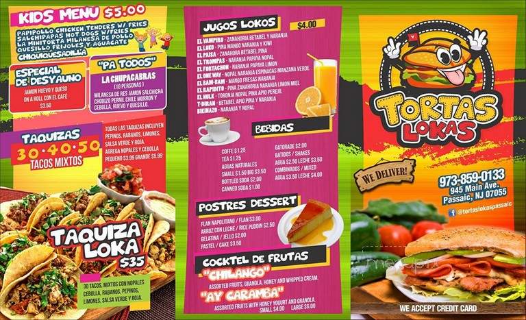 Tortas lokas - Passaic, NJ menu_pic