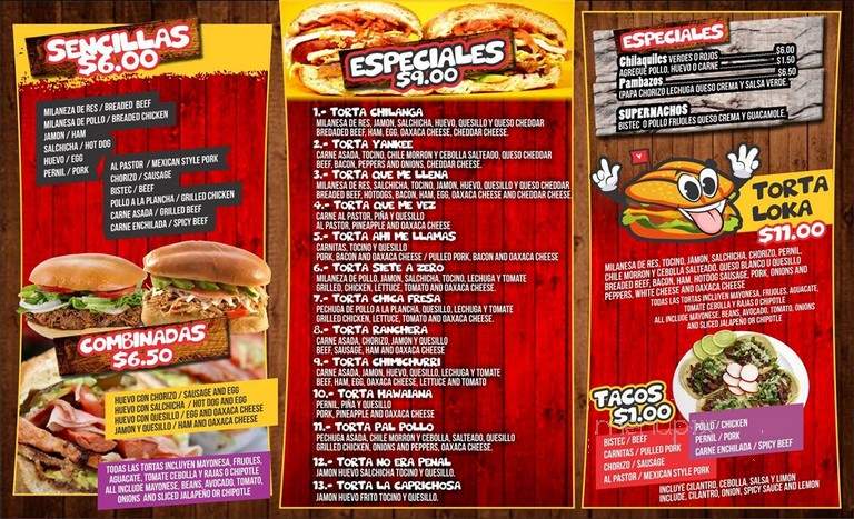 Tortas lokas - Passaic, NJ menu_pic