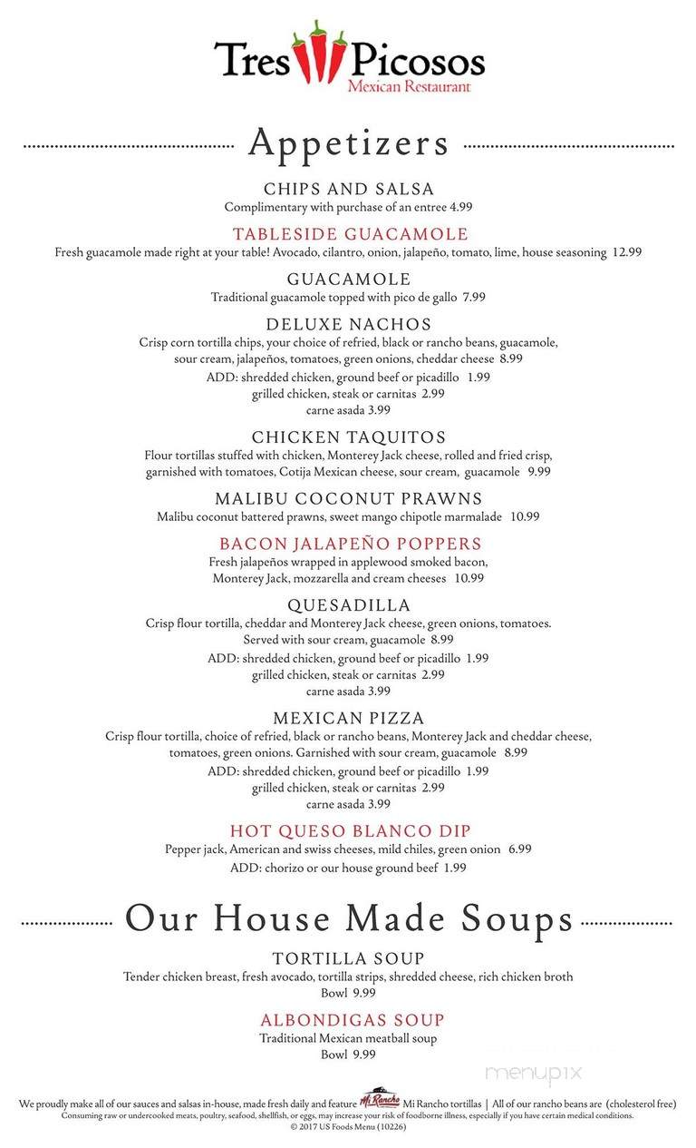 Tres Chiles Picosos - Eureka, CA menu_pic