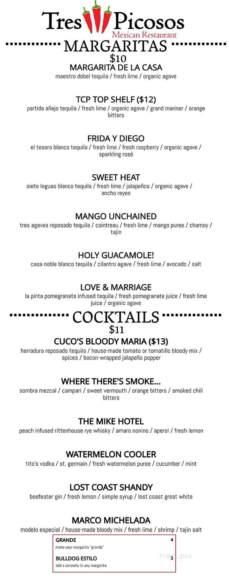 Tres Chiles Picosos - Eureka, CA menu_pic