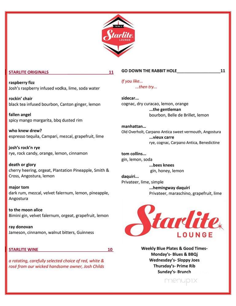 Trina's Starlite Lounge Amesbury - Amesbury, MA menu_pic