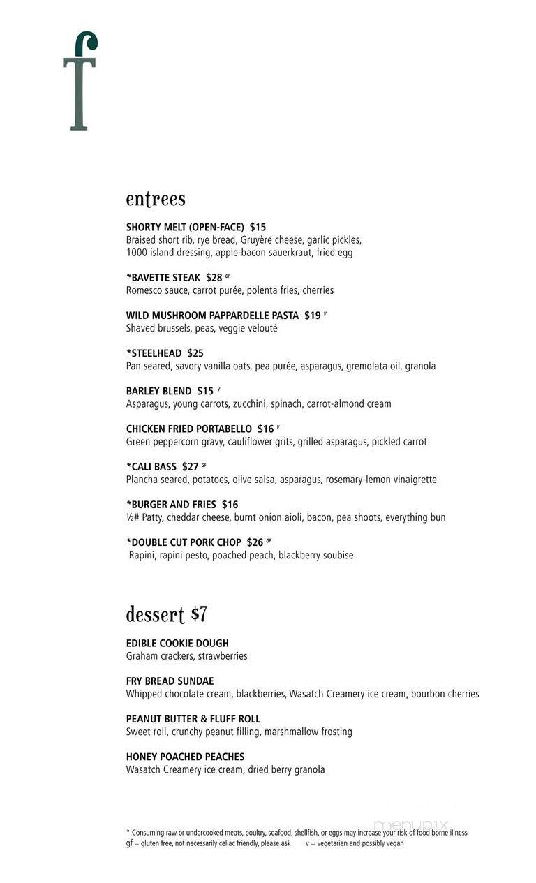 Twisted Fern - Park City, UT menu_pic