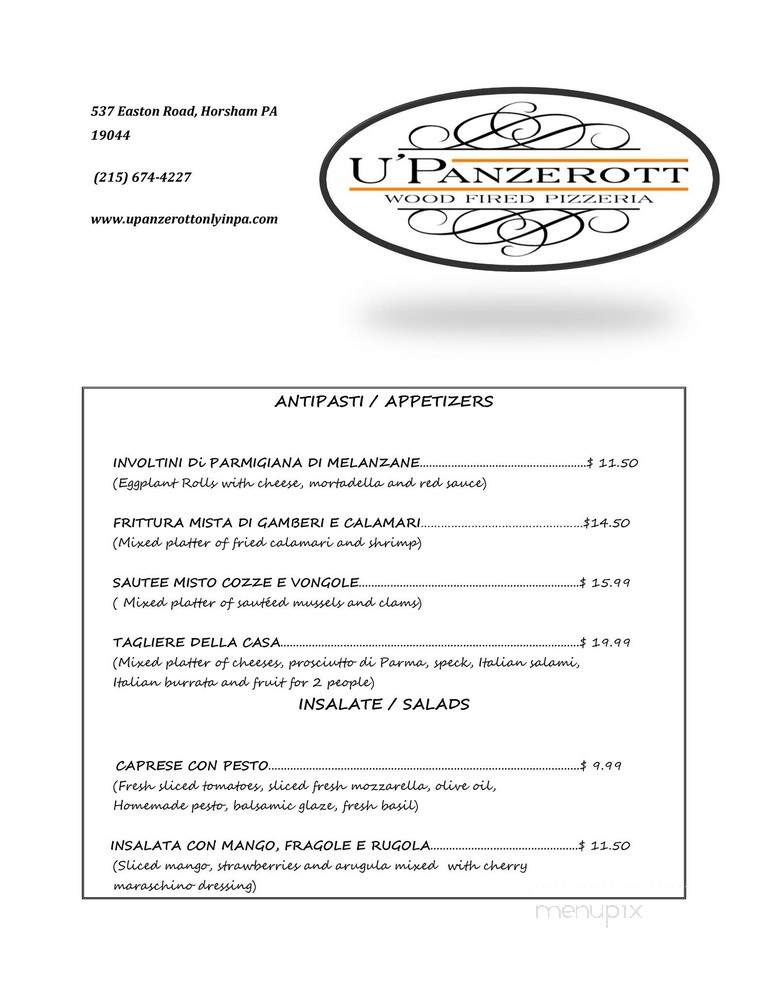 U'Panzerott - Horsham, PA menu_pic