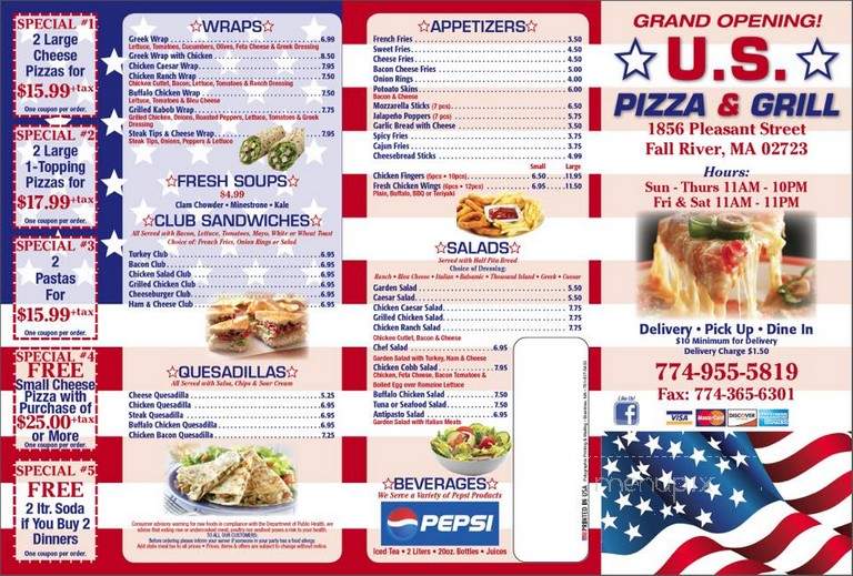 Pizza menu us Online Menu