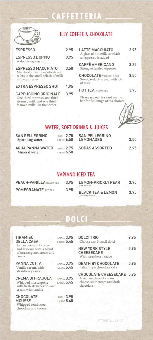 Vapiano - Chicago, IL menu_pic