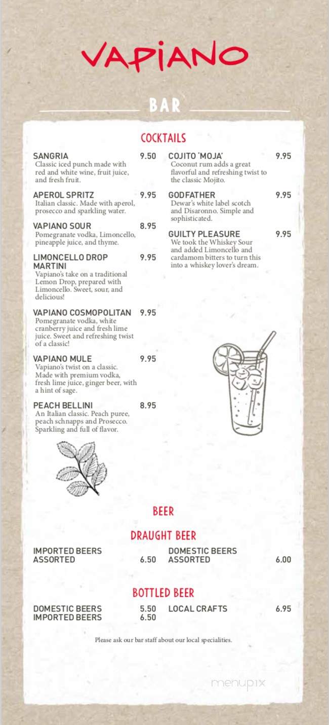 Vapiano - Chicago, IL menu_pic