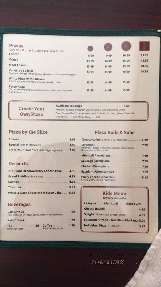 Venecia - Farmersville, TX menu_pic