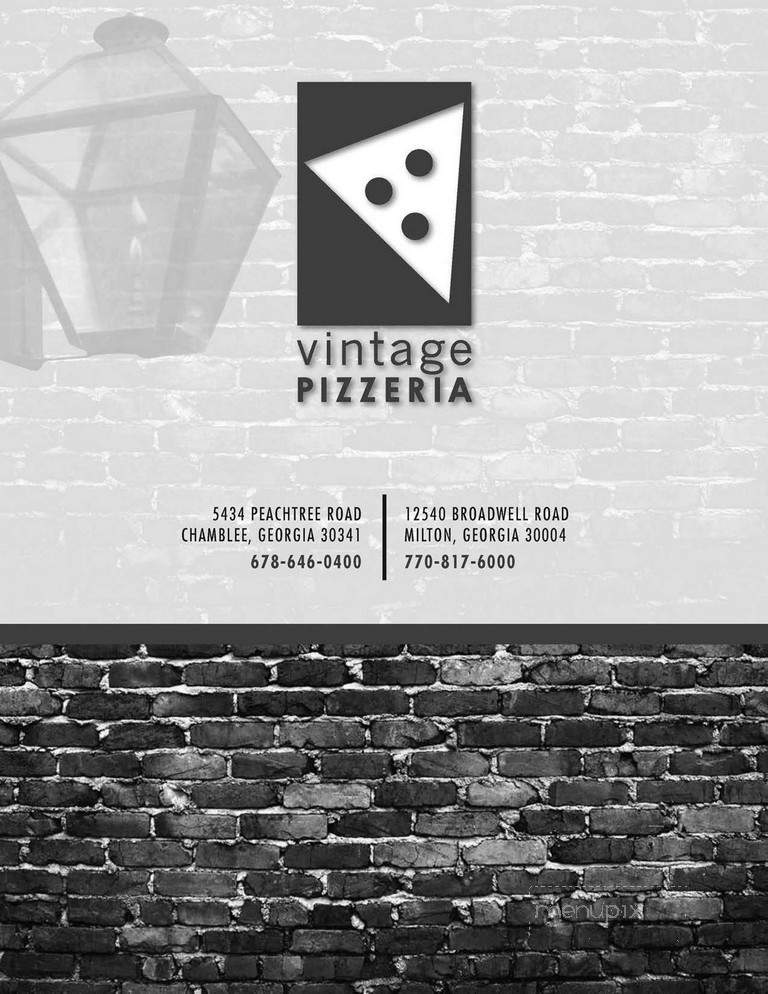 Vintage Pizzeria - Dunwoody, GA menu_pic