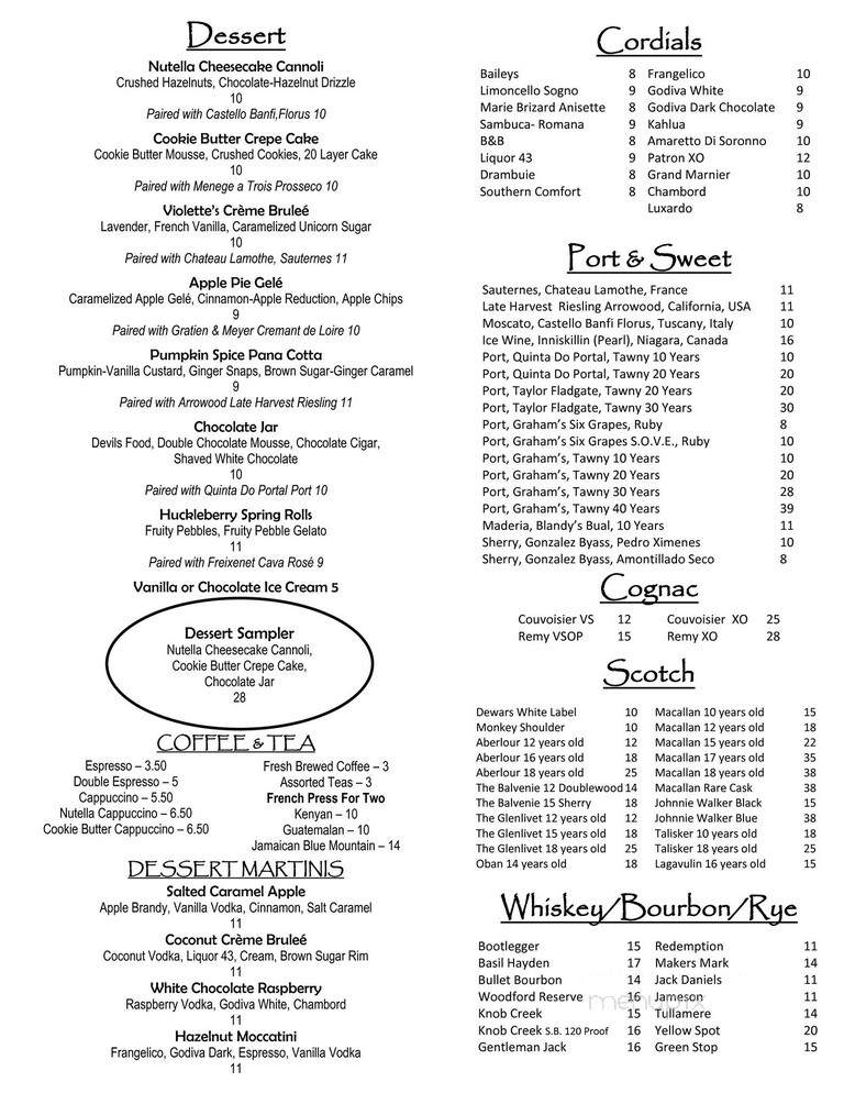 Violette's Cellar - Staten Island, NY menu_pic