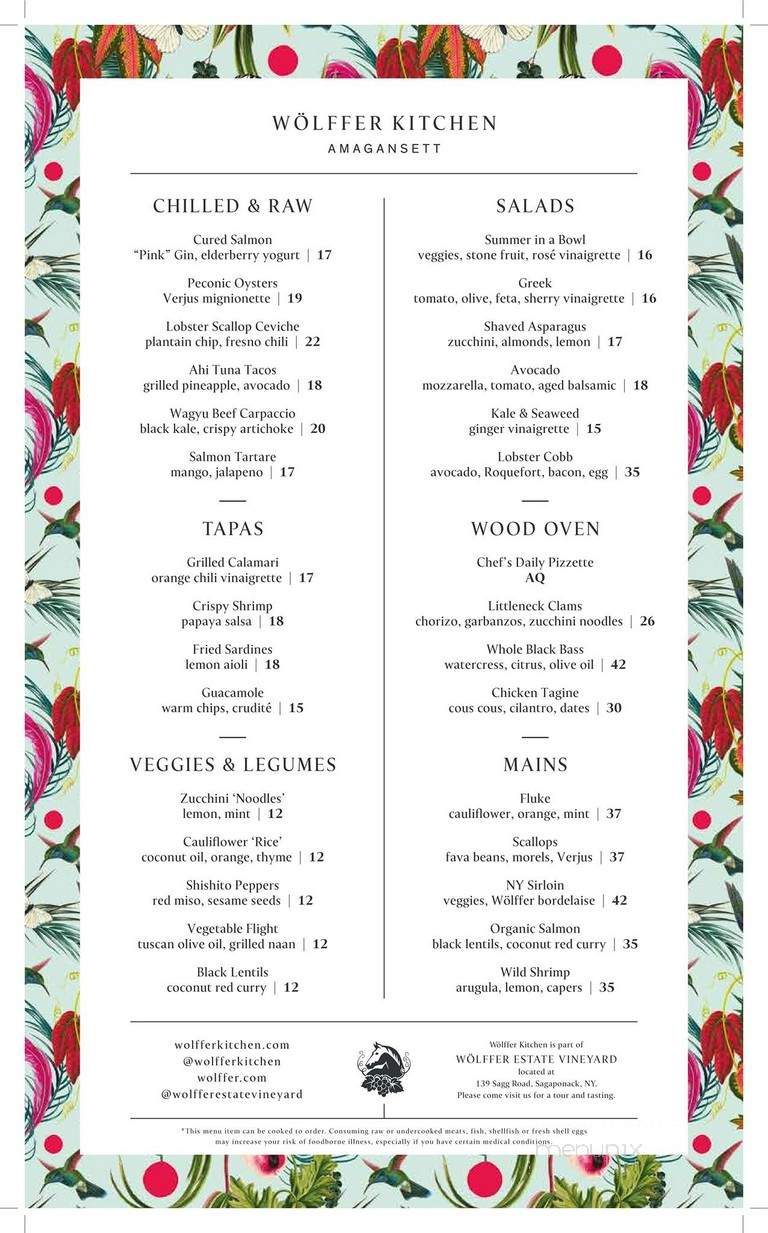 Wolffer Kitchen Amagansett - Amagansett, NY menu_pic