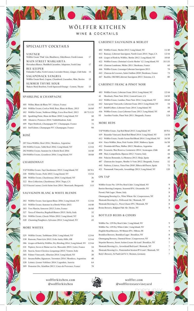 Wolffer Kitchen Amagansett - Amagansett, NY menu_pic