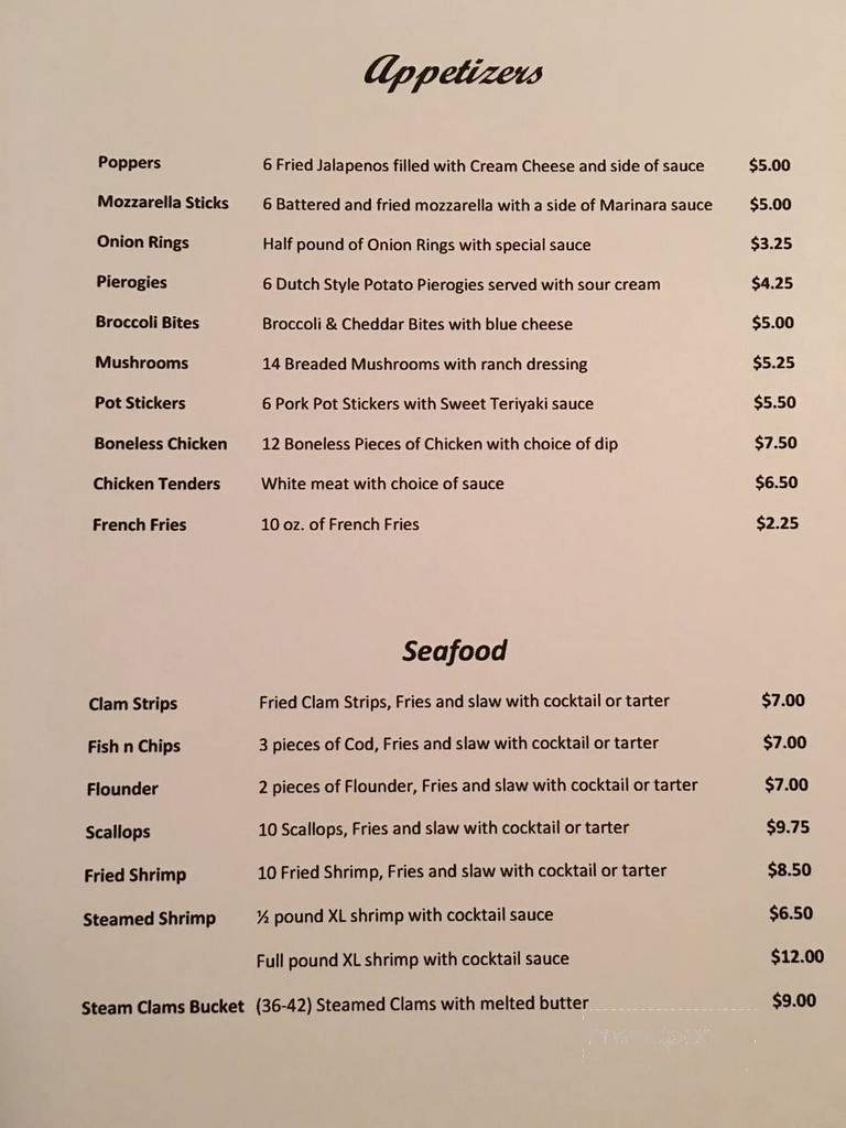 Walt's Tavern - Elkton, MD menu_pic