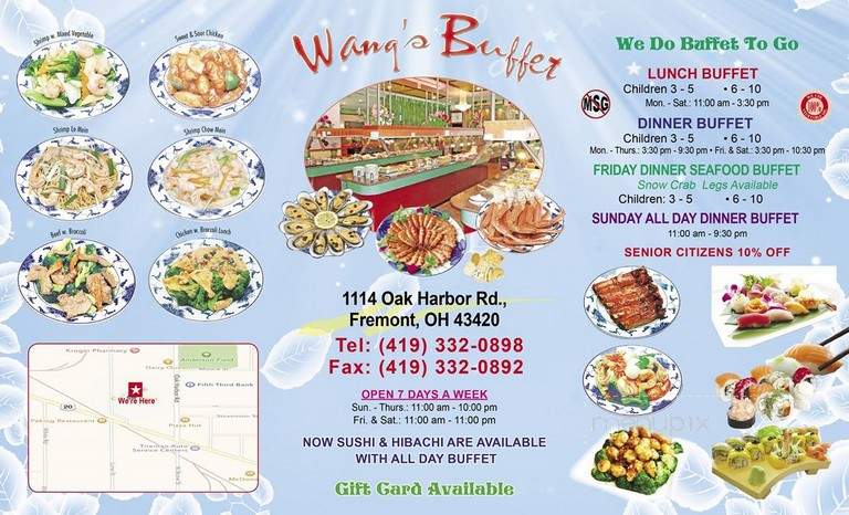 Wang's Buffet - Vernon, CT menu_pic