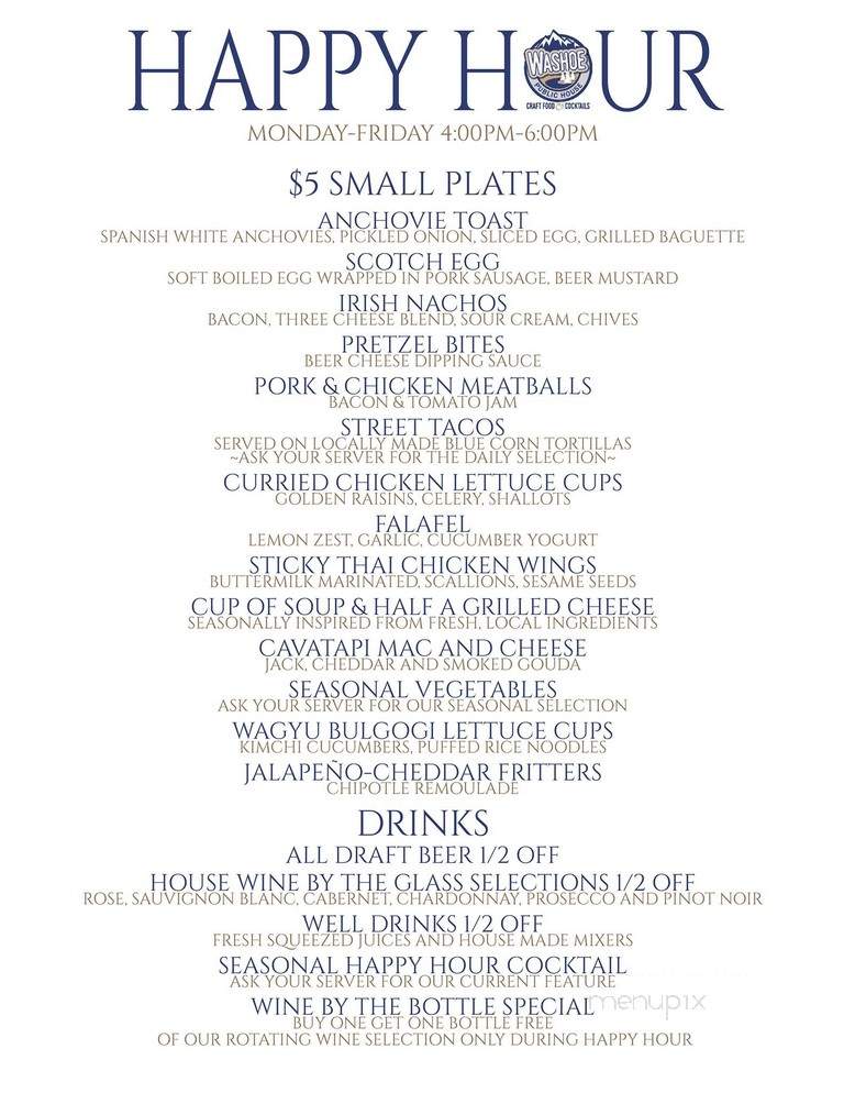 Washoe Public House - Reno, NV menu_pic
