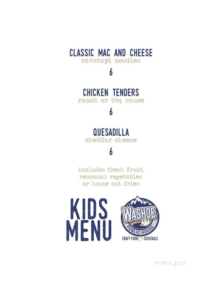 Washoe Public House - Reno, NV menu_pic