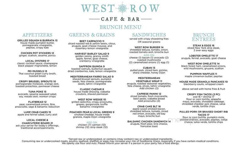 West Row Cafe & Bar - Newburyport, MA