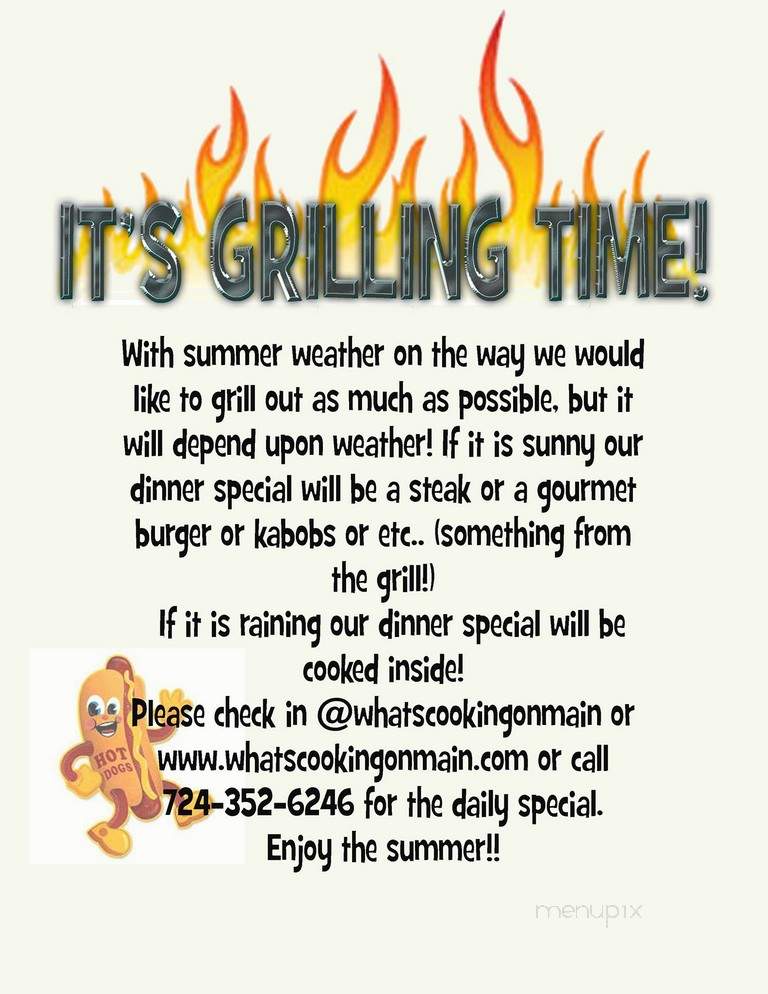 Whats Cooking On Main - Saxonburg, PA menu_pic