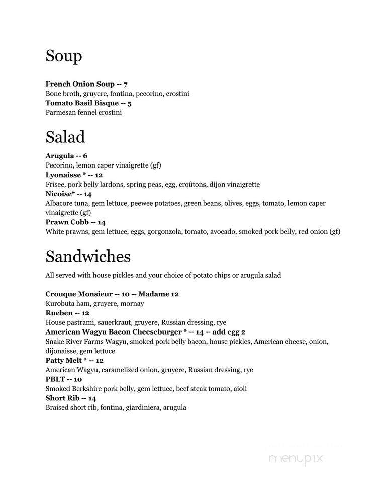 White Horse - Salt Lake City, UT menu_pic