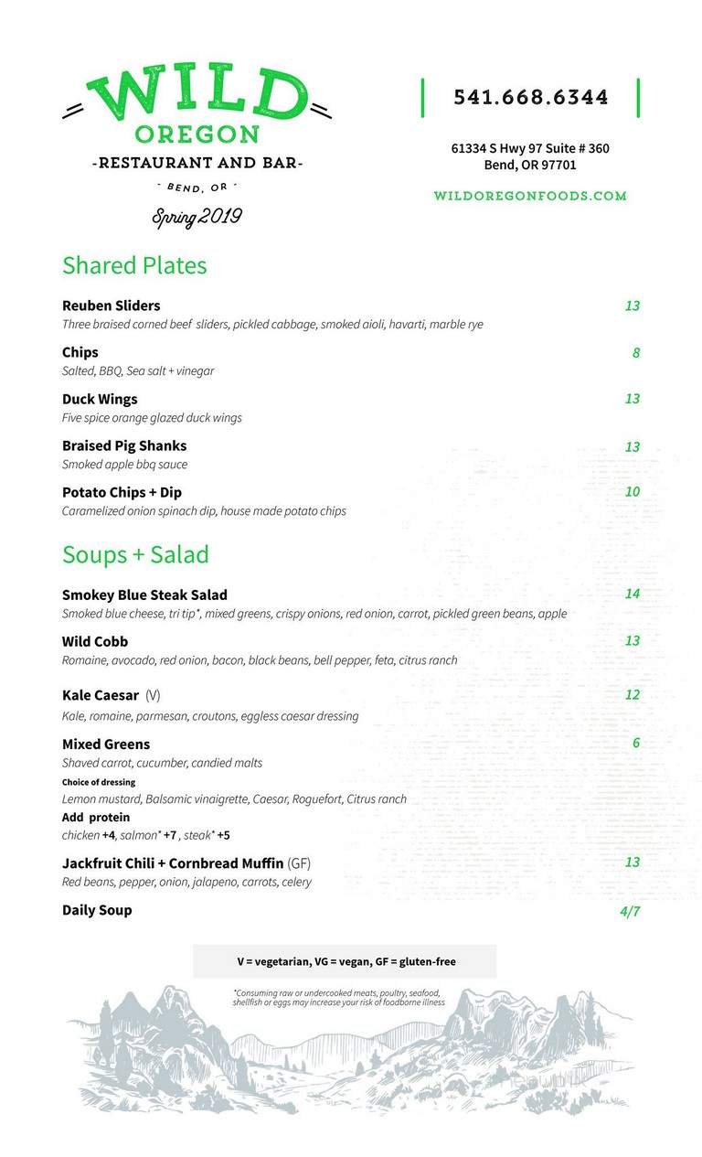 Wild Oregon Foods - Bend, OR menu_pic