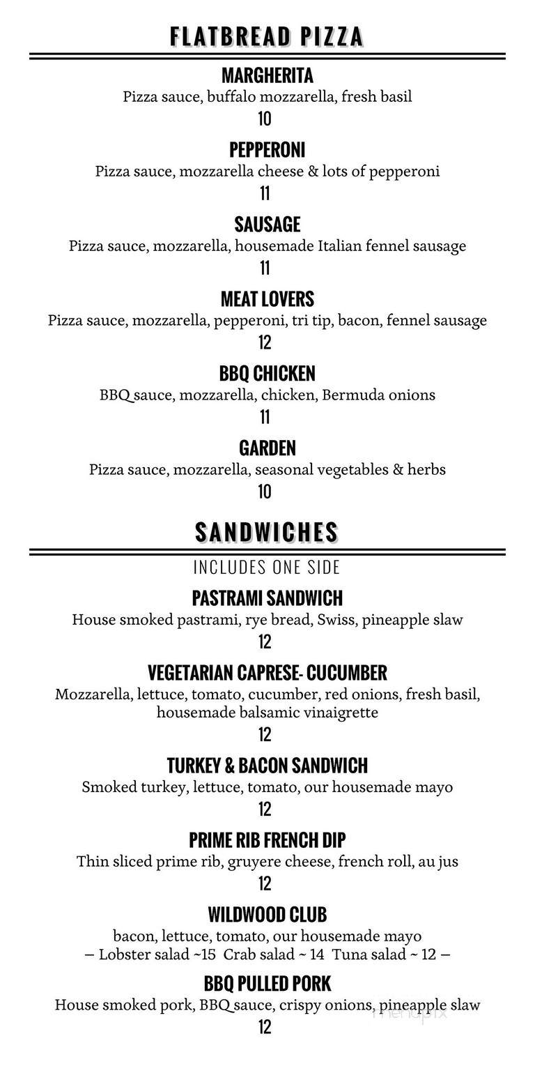 Wildwood Restaurant & Bar - Vista, CA menu_pic