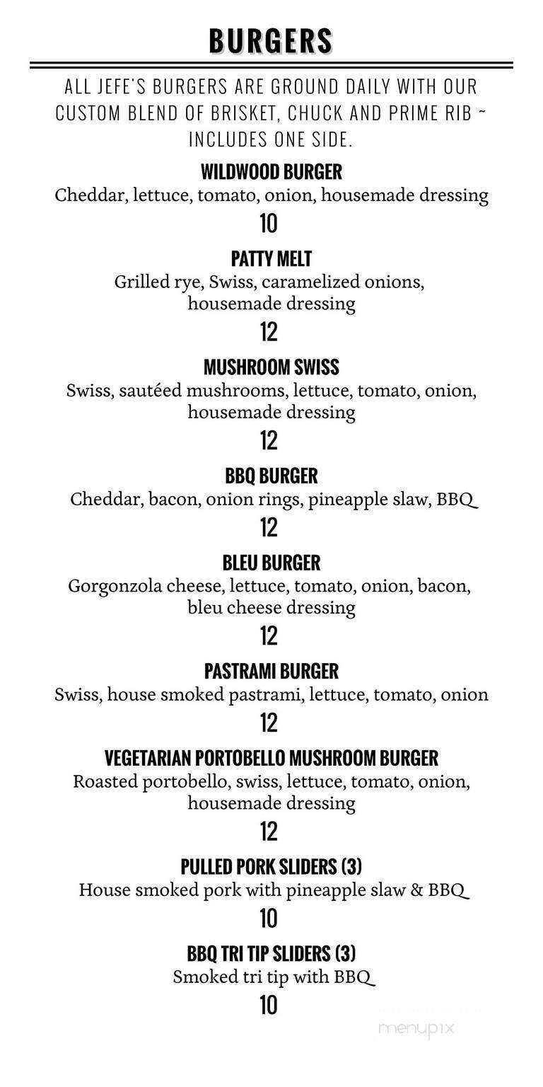 Wildwood Restaurant & Bar - Vista, CA menu_pic