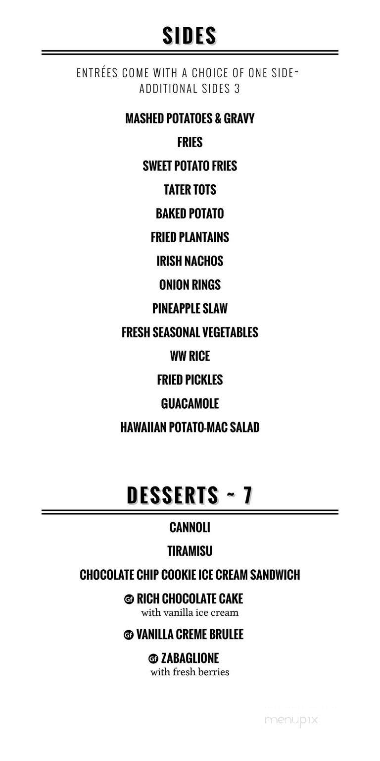 Wildwood Restaurant & Bar - Vista, CA menu_pic