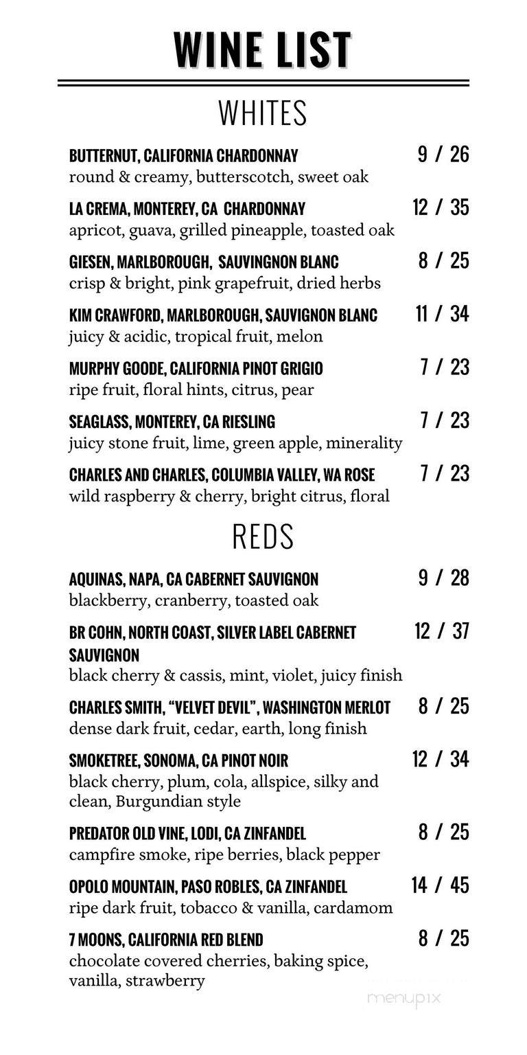 Wildwood Restaurant & Bar - Vista, CA menu_pic