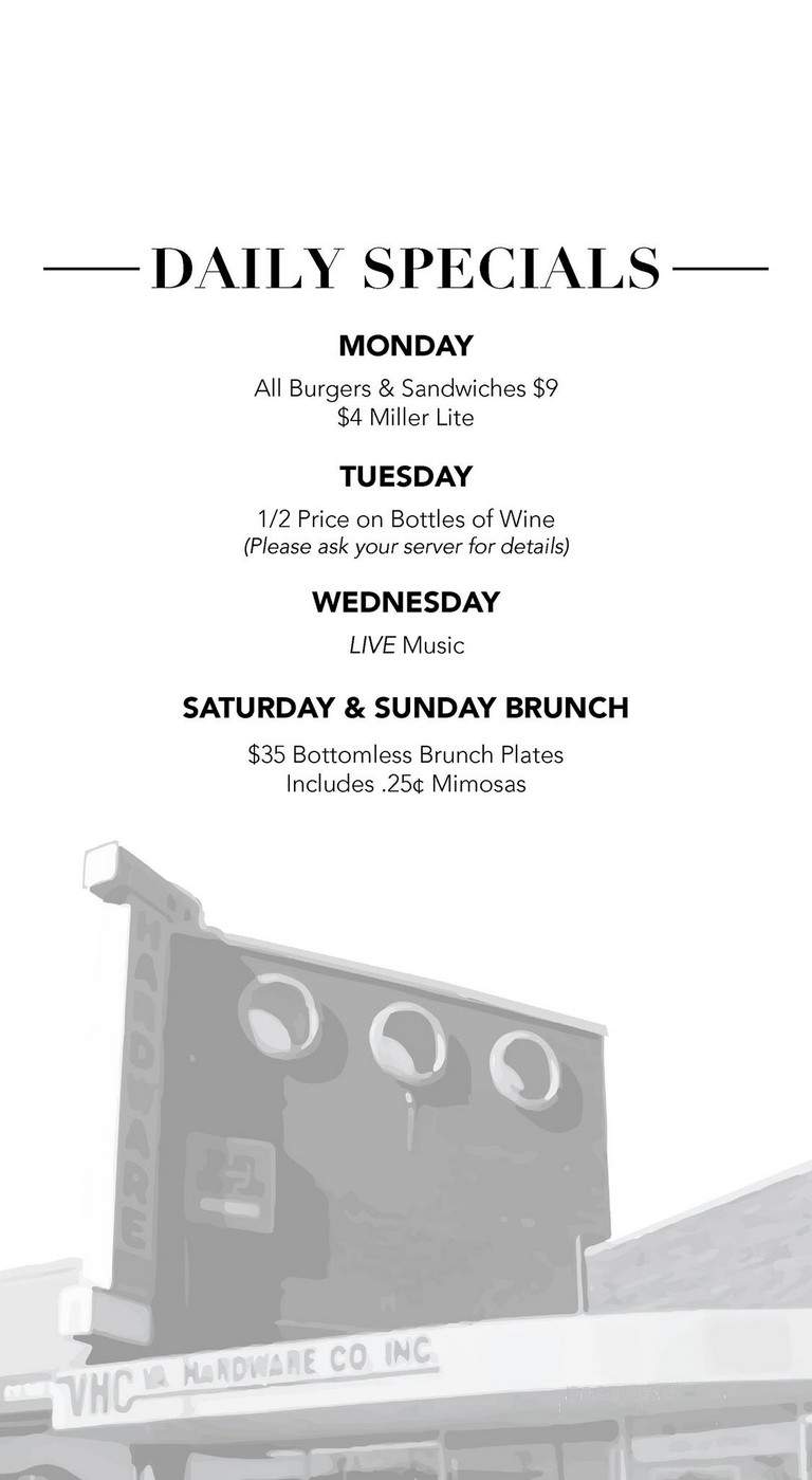 Wilson Hardware Kitchen & Bar - Arlington, VA menu_pic