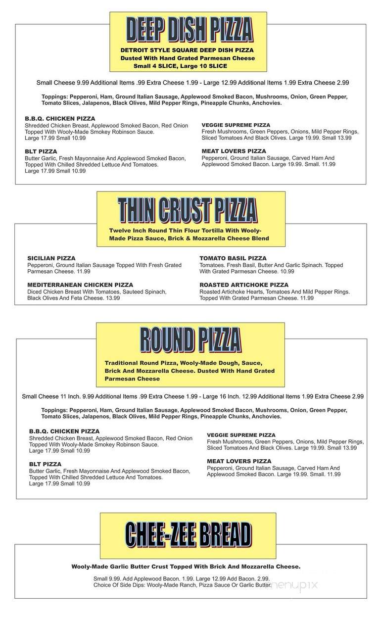 Wooly Bully's - Howell, MI menu_pic