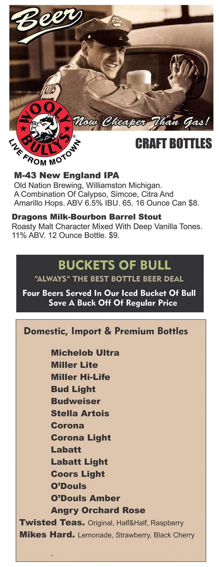 Wooly Bully's - Howell, MI menu_pic