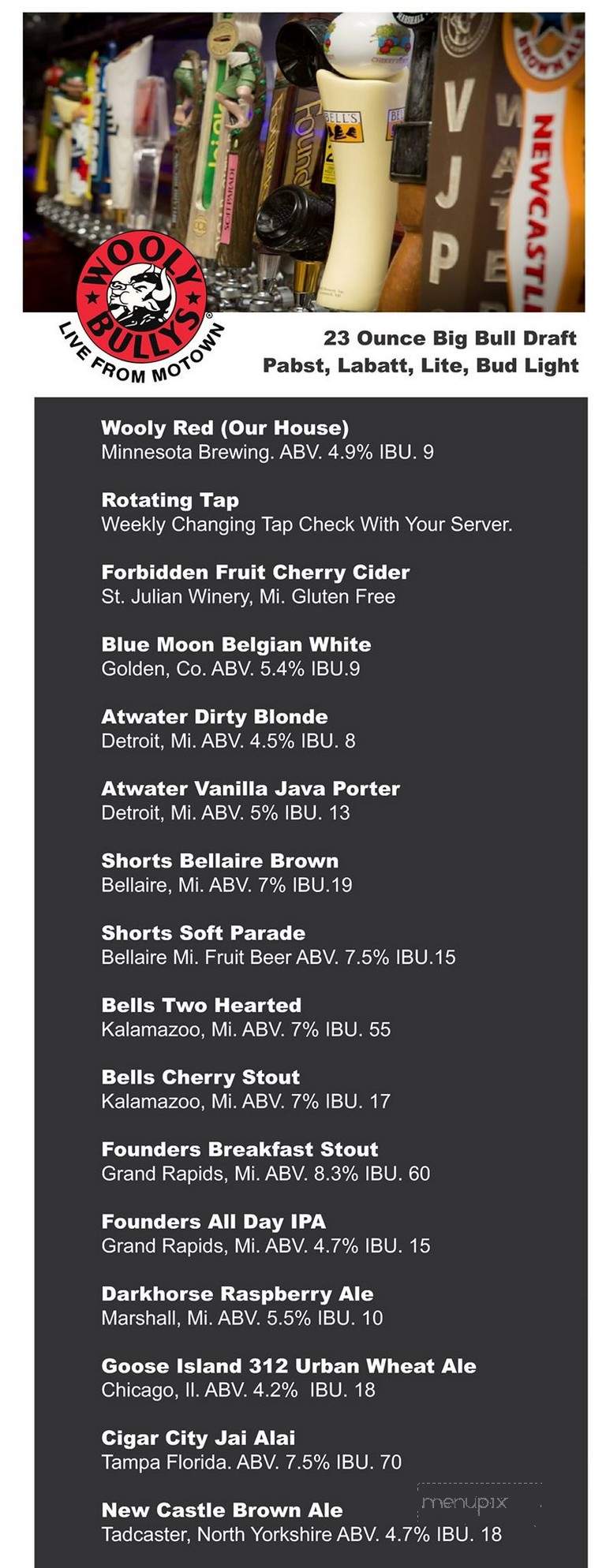 Wooly Bully's - Howell, MI menu_pic