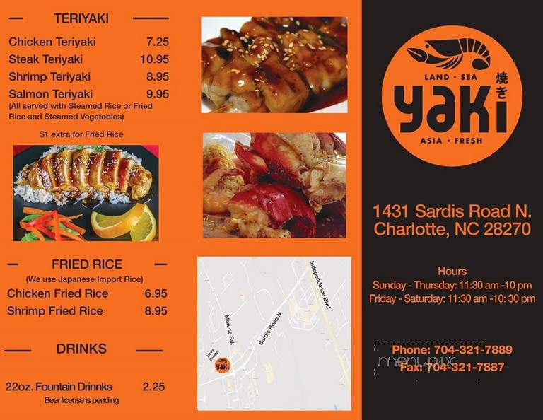Yaki Asia Fresh - Charlotte, NC menu_pic
