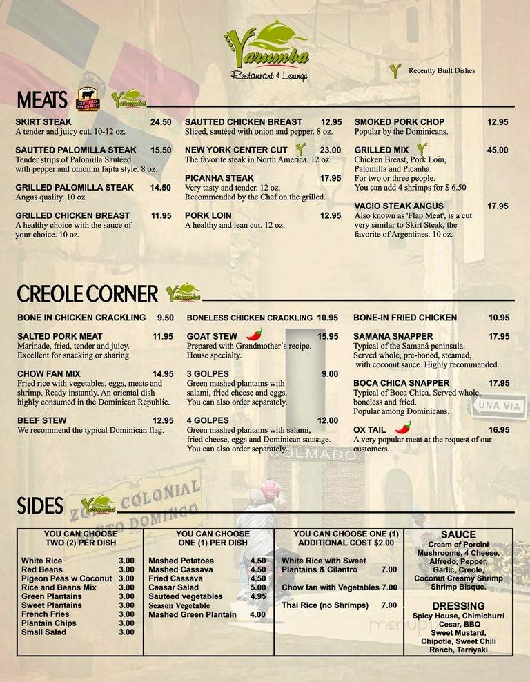 Yarumba Restaurant & Lounge - Oakland Park, FL menu_pic