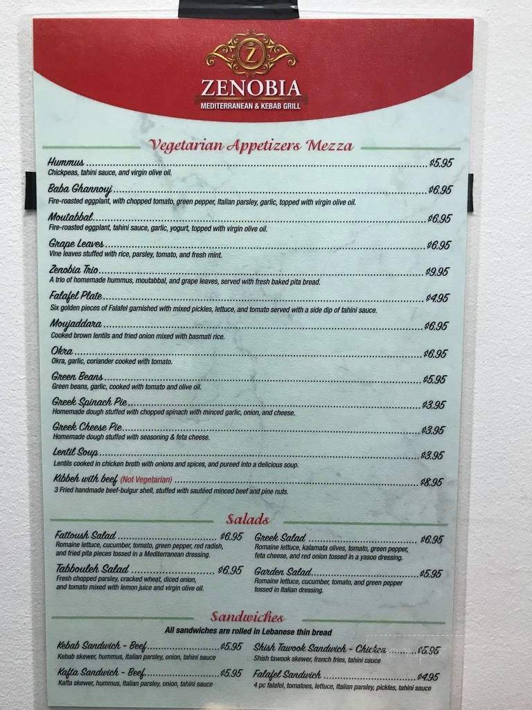 Zenobia Mediterranean & Kebab Grill - Bradenton, FL