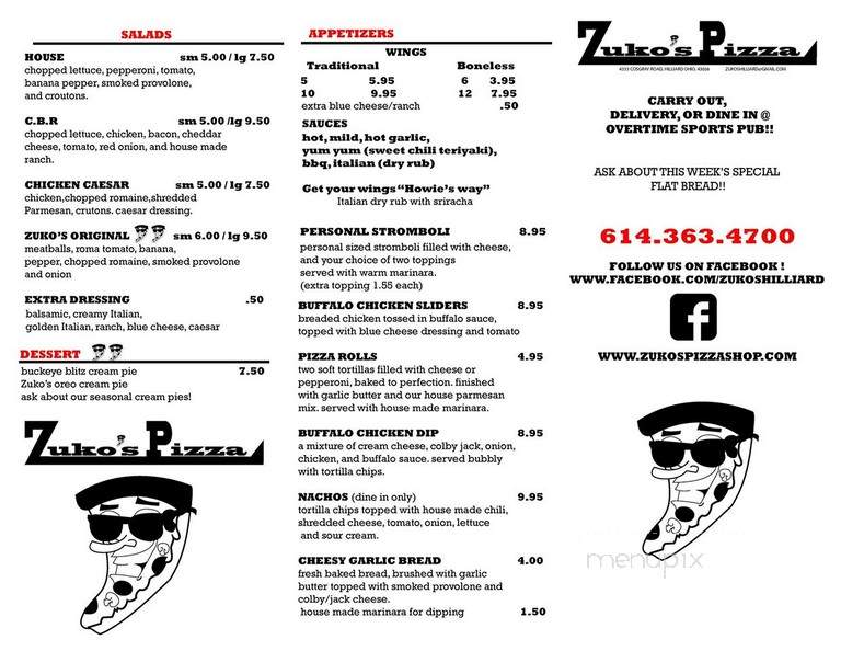 Zuko's Pizza - Hilliard, OH menu_pic
