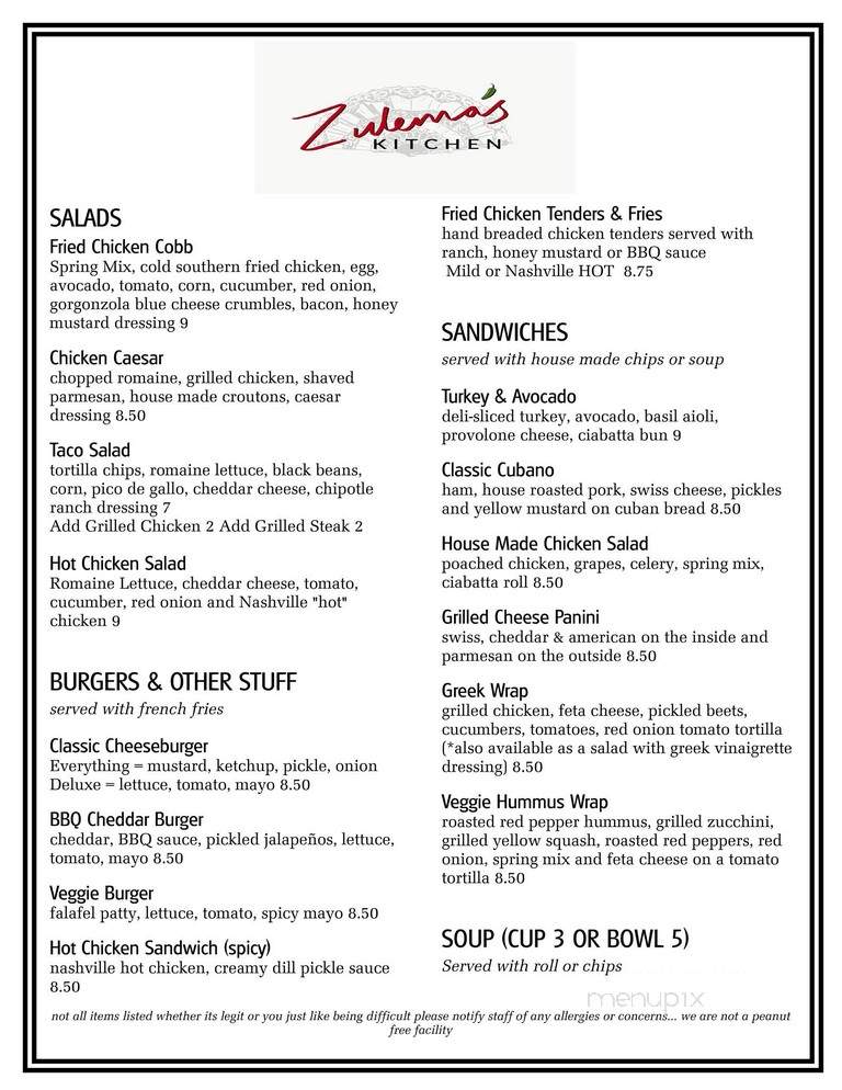 Zulema's Kitchen - Donelson, TN menu_pic