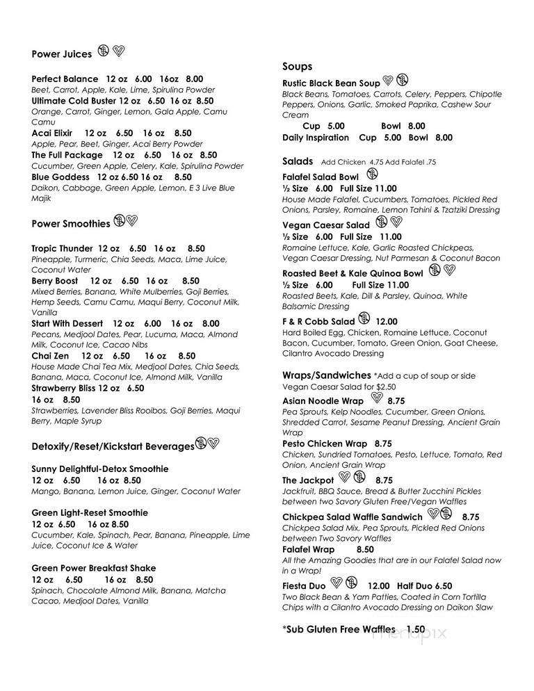 Fruits & Roots Juice Bar - Powell River, BC menu_pic