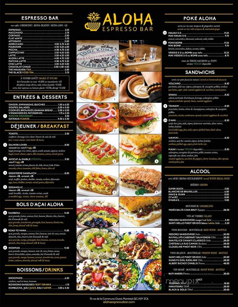 Aloha Espresso Bar - Montreal, QC menu_pic