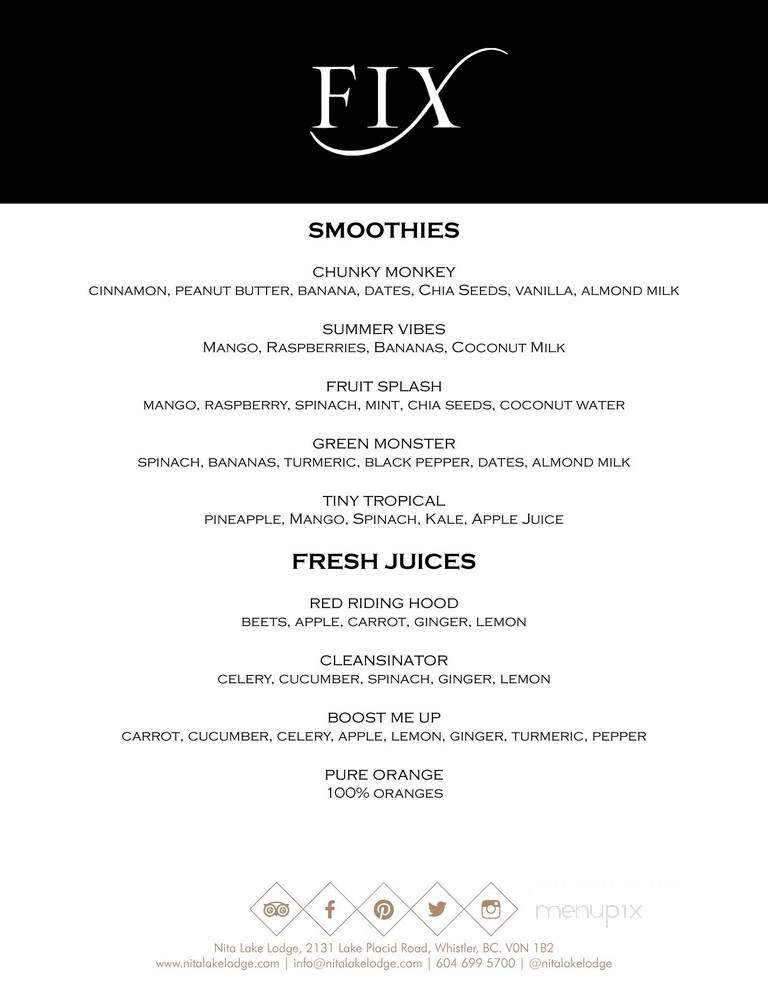 Fix Cafe - Whistler, BC menu_pic