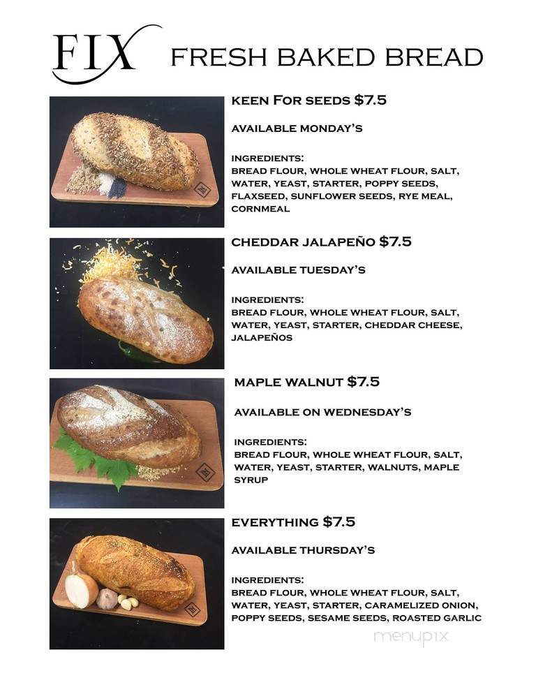 Fix Cafe - Whistler, BC menu_pic