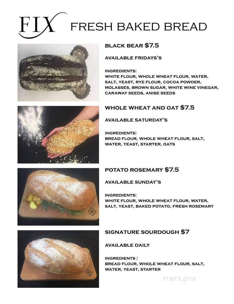 Fix Cafe - Whistler, BC menu_pic