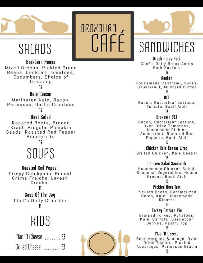 Broxburn Vegetables & Cafe - Diamond City, AB menu_pic
