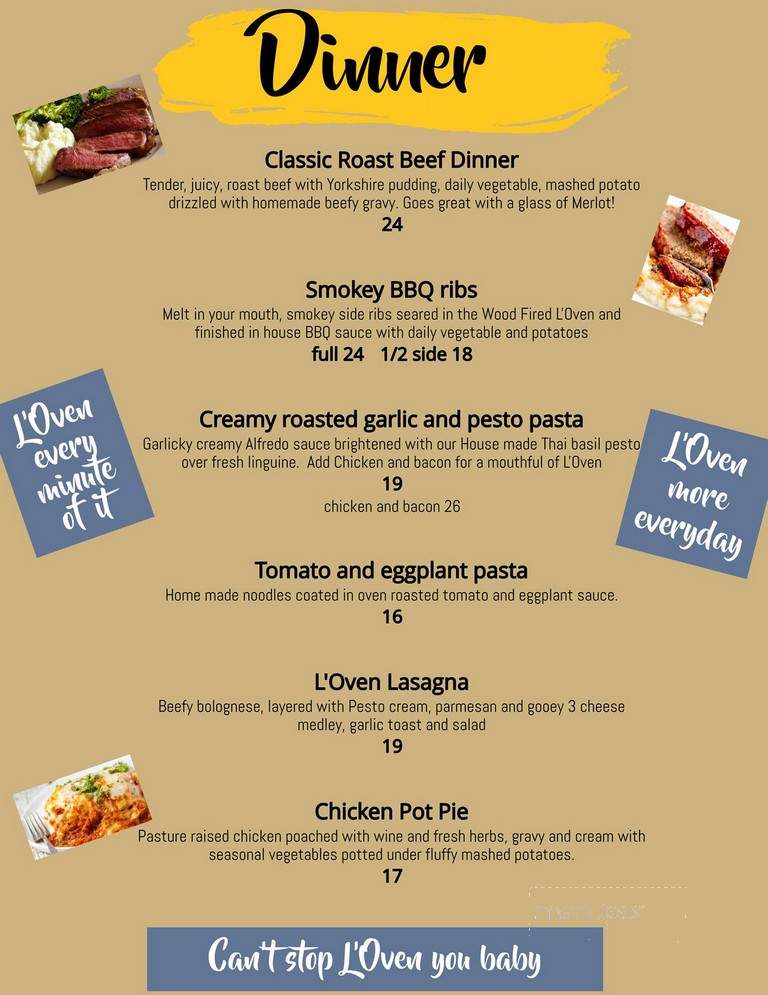L'Oven Farm Fresh Food - West Kelowna, BC menu_pic