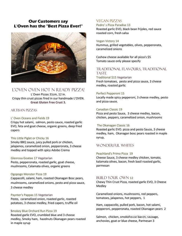 L'Oven Farm Fresh Food - West Kelowna, BC menu_pic